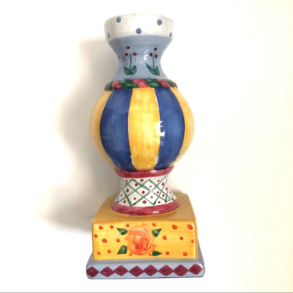 Colorful Hand-Painted Candleholder